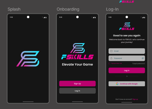 FSKILLS app screens